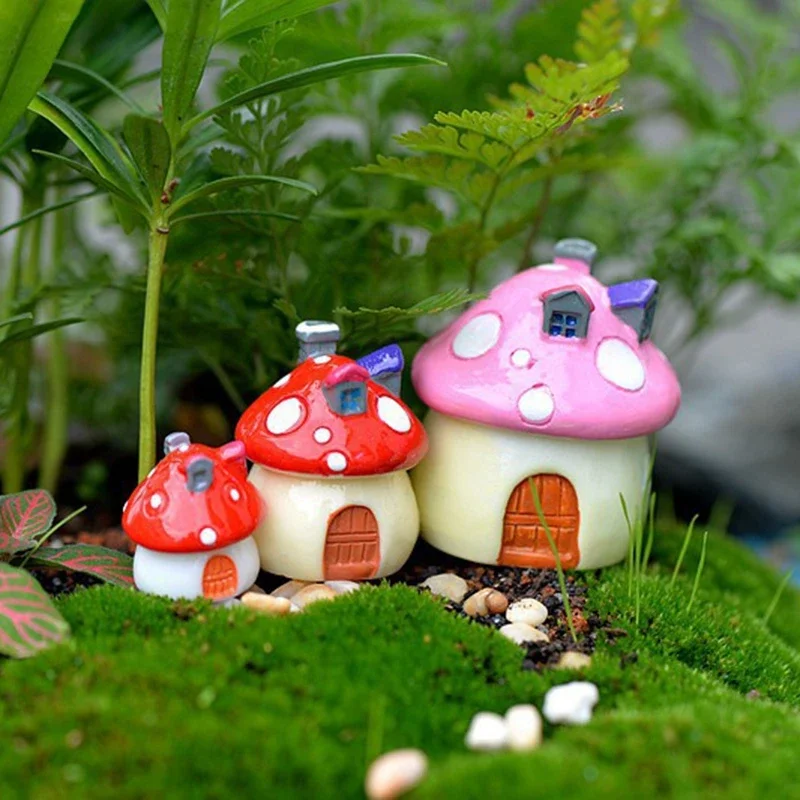 Resin-Mini-Mushroom-House-DIY-Garden-Micro-Landscape-Design-Cute-Fairy-Miniatures-Home-Desk-Decoration-Figurine