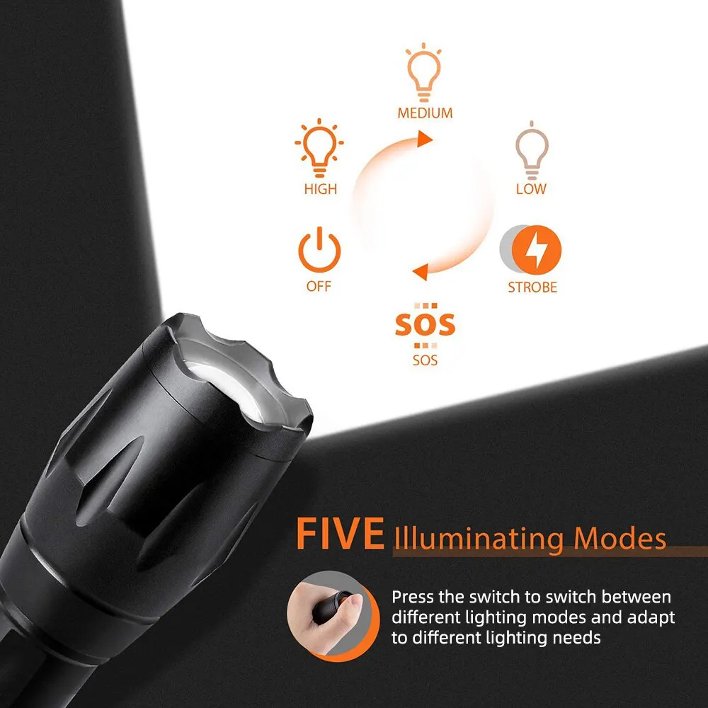 High-Power-Led-Flashlights-Camping-Torch-5-Lighting-Modes-Aluminum-Alloy-Zoomable-Light-Waterproof-Material-Use-2