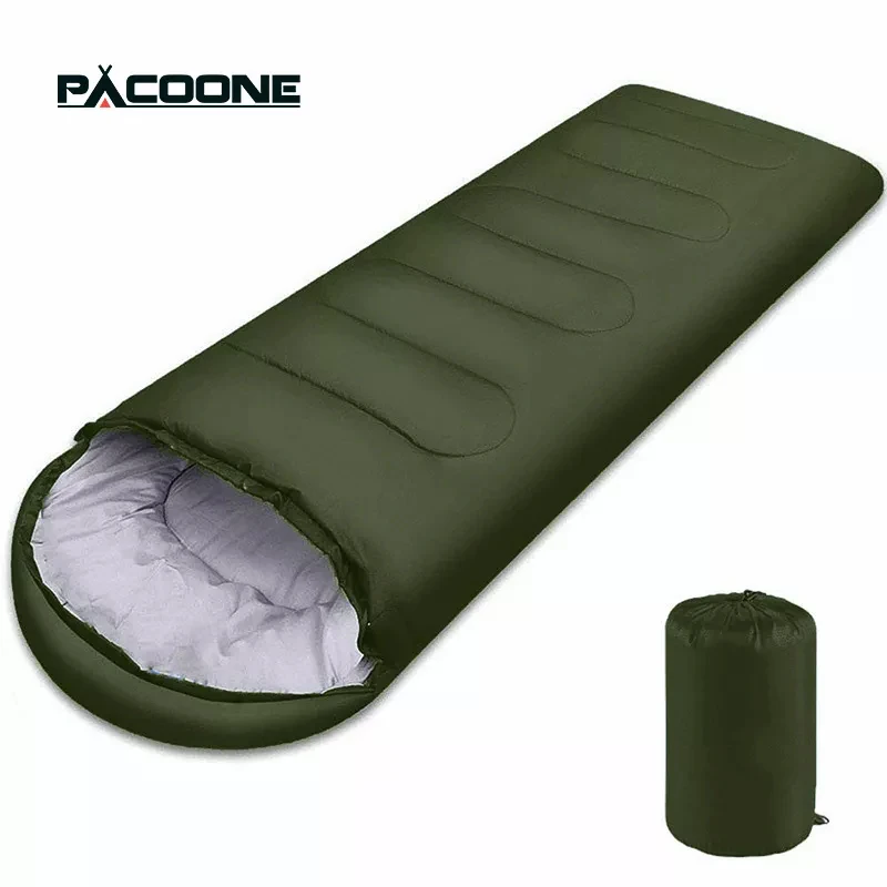 PACOONE-Camping-Sleeping-Bag-Lightweight-4-Season-Warm-Envelope-Backpacking-Outdoor-Mummy-Cotton-Winter-Sleeping-Bag