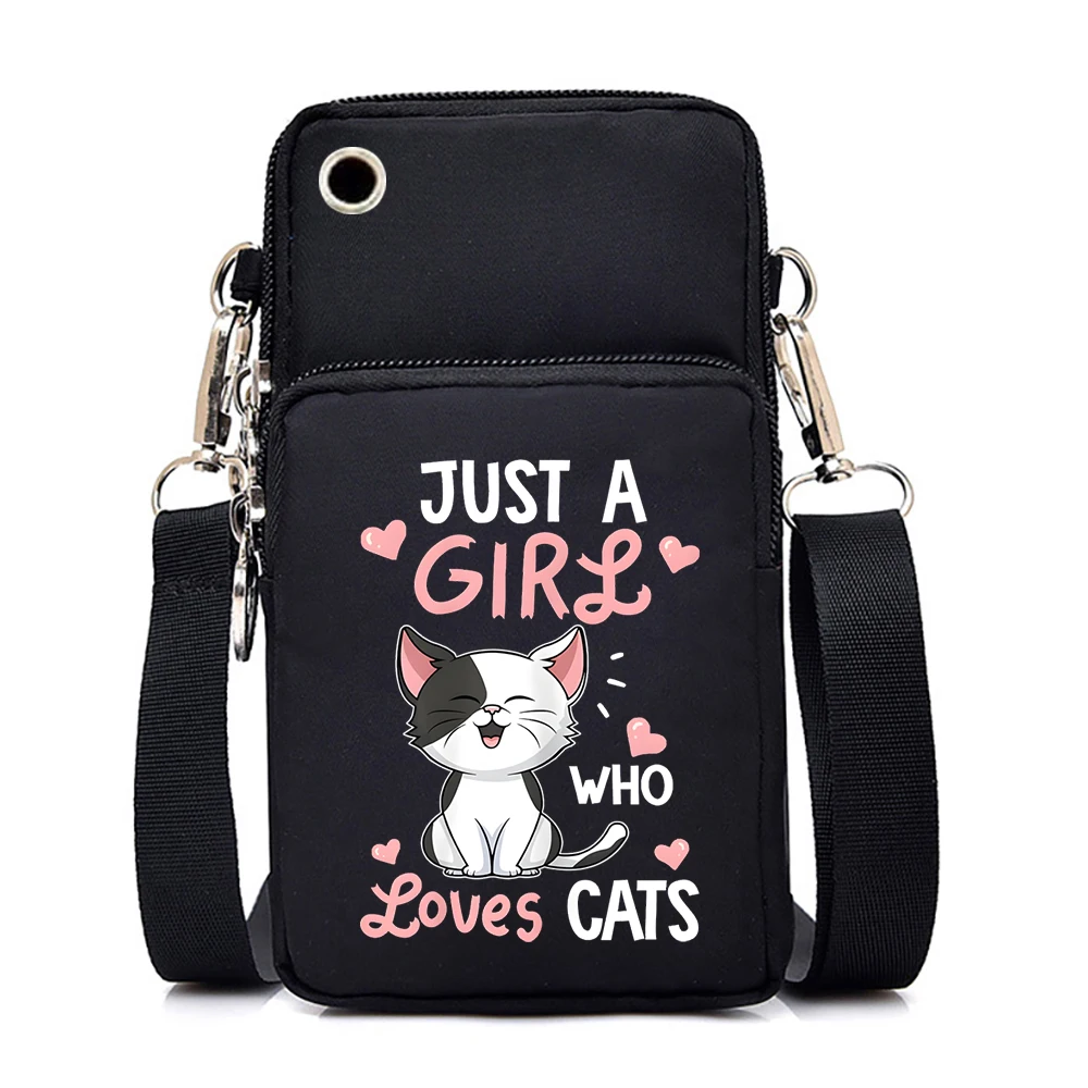 Women-Mini-Mobile-Phone-Bag-Just-A-Girl-Who-Loves-Cats-Print-Small-Crossbody-Bags-Tote